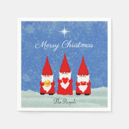 Servilleta De Papel Tres Gnomos de Navidad