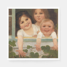 Servilleta De Papel Tres hijos en la ventana