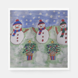 Servilleta De Papel Tres Navidades Snowmen