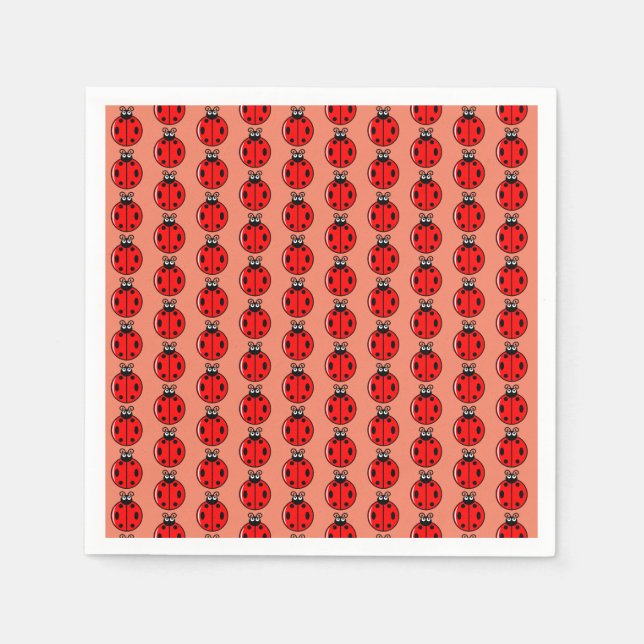Servilleta De Papel Tres Pequeños Ladybugs - Cóctel estándar (Anverso)