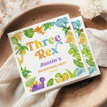 Tres Rex Dinosaur 3ª Fiesta de Tercer Cumpleaños