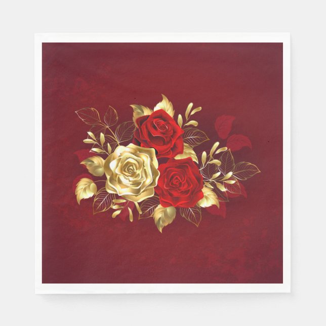 Servilleta De Papel Tres Rosas Joyas (Anverso)