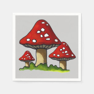 Servilleta De Papel Tres Toadstools, ilustracion original