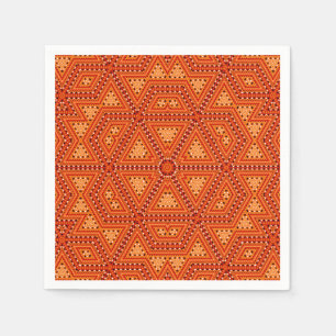 Servilleta De Papel Trian naranja kaleidoscopio abstracto de mosaico s