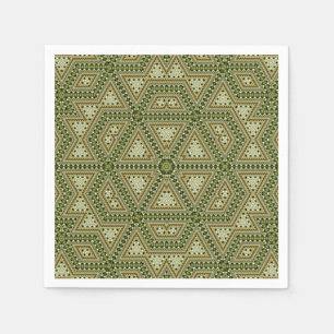 Servilleta De Papel Triang verde kaleidoscopio abstracto de mosaico si