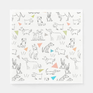 Servilleta De Papel Triángulo Pop Doodle Perros Papeles