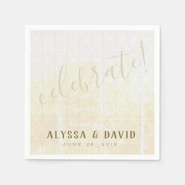 Servilleta De Papel Triángulos blancos angustiados celebran la servill (Anverso)