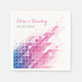 Servilleta De Papel Triángulos geométricos rosados boda moderno
