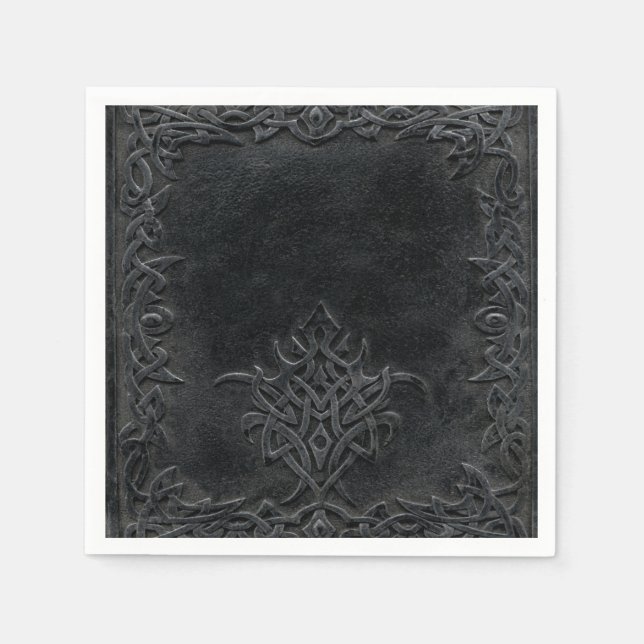 Servilleta De Papel Tribal negra caída (Anverso)