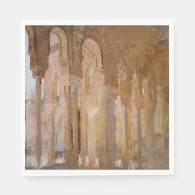Servilleta De Papel Tribunal de los Leones, Alhambra (por Henri Regnau (Anverso)
