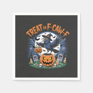 Servilleta De Papel Trick o F-Caw-f Funny Crow Halloween Spooky