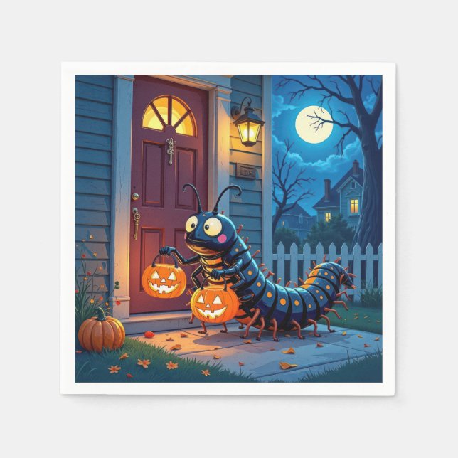 Servilleta De Papel Trick o tratamiento de Halloween Centipede (Anverso)