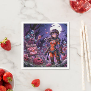 Servilleta De Papel Trick o Treat Halloween Zombis con el cerebro