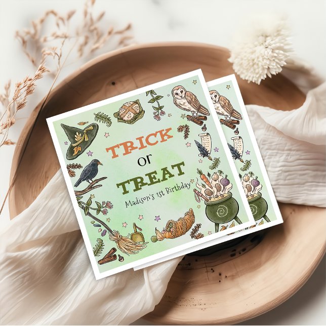 Servilleta De Papel Trick o Trek Witch Halloween Napkins Cumpleaños (Subido por el creador)