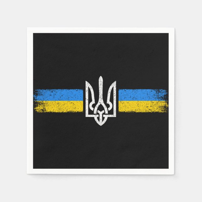 Servilleta De Papel Tridente de Ucrania - Símbolo de bandera de Ucrani (Anverso)