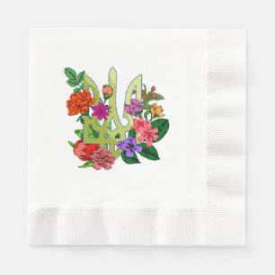 Servilleta De Papel tridente tryzub de heráldica ucraniana flores flor