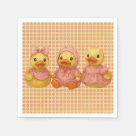 Servilleta De Papel Trigo De Pato Adorable Con Ropa Rosa