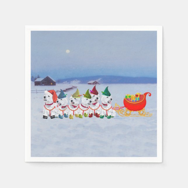Servilleta De Papel Trineo de Navidad (Anverso)