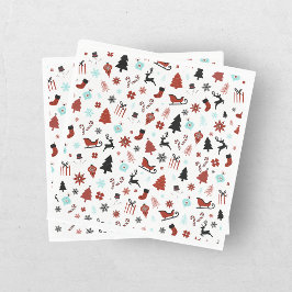 Servilleta De Papel Trineo de renos árboles de Navidad de pino