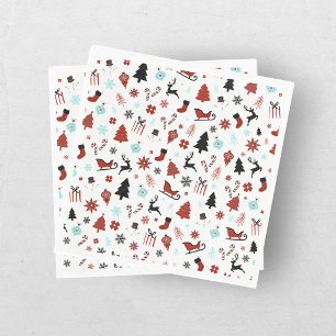 Servilleta De Papel Trineo de renos árboles de Navidad de pino