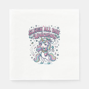 Servilleta De Papel Trineo de Unicornio Todo el Día Merch Encantador d