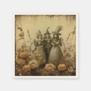 Servilleta De Papel Trío de Brujas Góticas Antiguas Rosas de Otoño