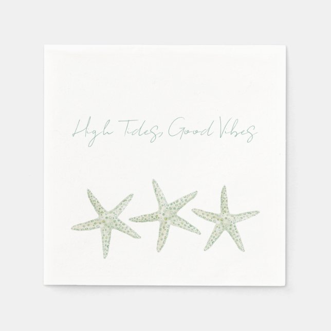 Servilleta De Papel Trío de Estrellas de Mar Acuarela (Anverso)