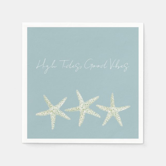 Servilleta De Papel Trío de Estrellas de Mar Acuarela (Anverso)