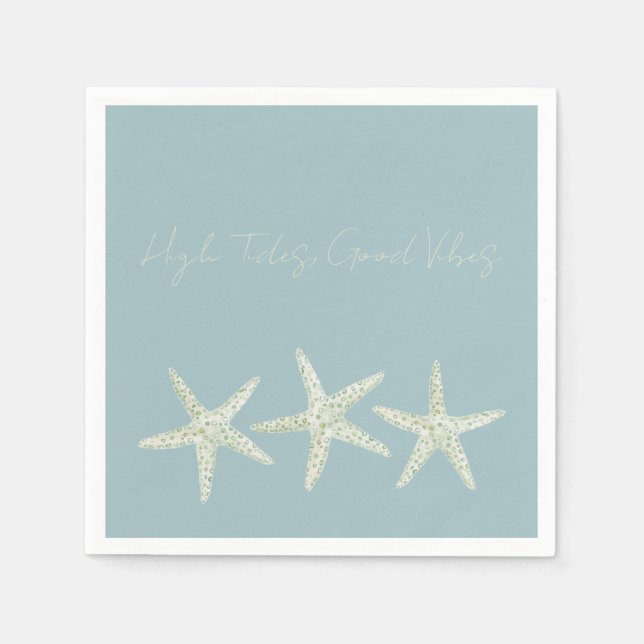 Servilleta De Papel Trío de Estrellas de Mar al Acuarela (Anverso)