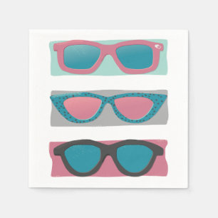 Servilleta De Papel Trio de gafas de sol rosa