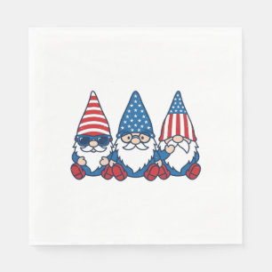 Servilleta De Papel Trío de gnomos patrióticos diseño de camiseta vect