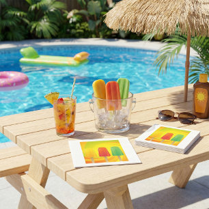 Servilleta De Papel Trío de Paletas Heladas de Verano Paletas Brillant