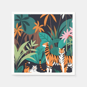 Servilleta De Papel Trio de tigre tropical