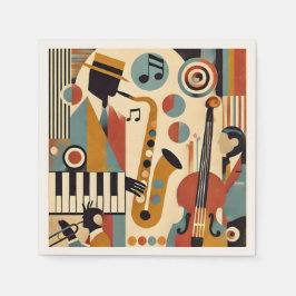 Servilleta De Papel Trío minimalista moderno de la era del jazz de med