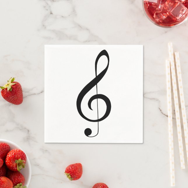 Servilleta De Papel Triple Clef Musical Note, (In situ)