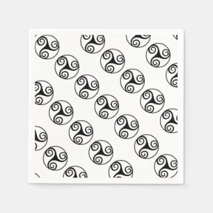 Servilleta De Papel Triskelion o Triskele blanco y negro