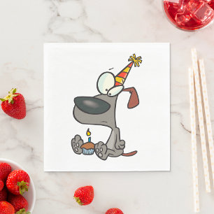 Servilleta De Papel Triste Personalizado de perro de cumpleaños con to