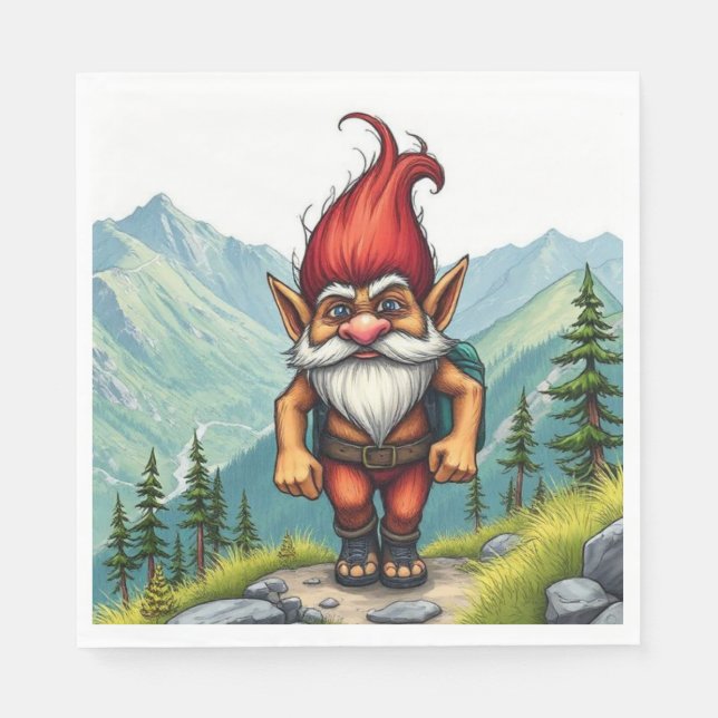 Servilleta De Papel Troll Hiking in Norway, Napkins (Anverso)