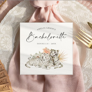 Servilleta De Papel Tropical Boho Tigres Despedida de Soltera
