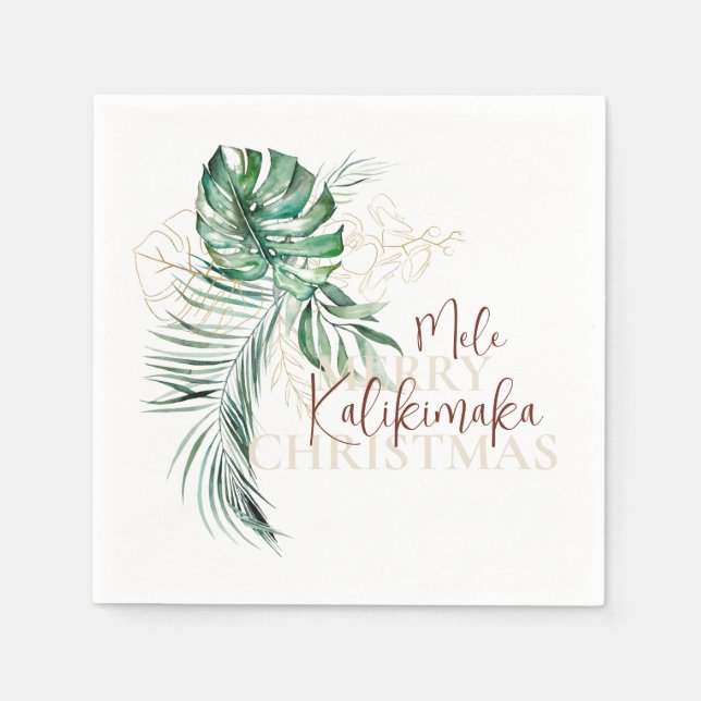 Servilleta De Papel Tropical Botánico Mele Kalikimaka | NAVIDADES (Anverso)