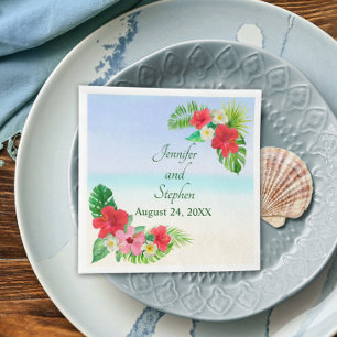 Servilleta De Papel Tropical Floral Botanical Wedding