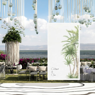 Servilleta De Papel Tropical Foliage Script Names White Wedding