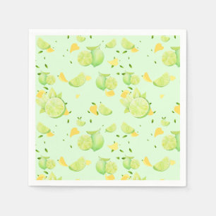 Servilleta De Papel Tropical Green Citrus SUMMER Naranja Lemon Slice
