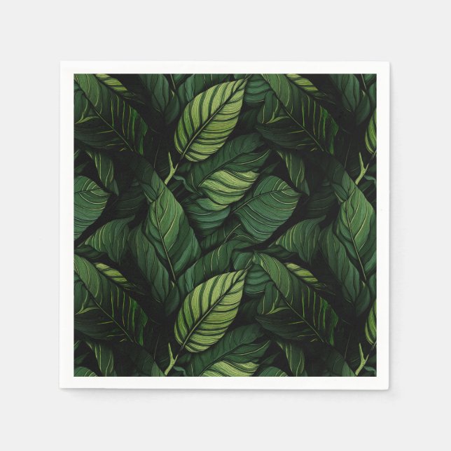 Servilleta De Papel Tropical Green Leaves  Housewarming Gift (Anverso)