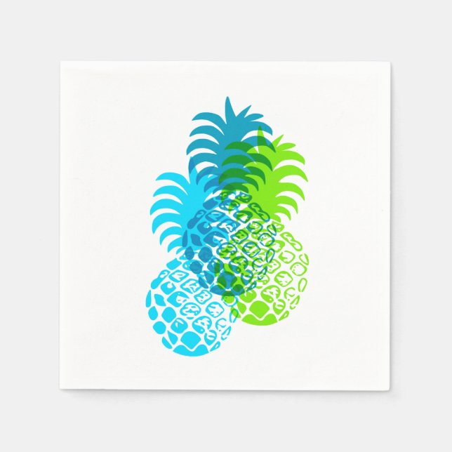 Servilleta De Papel Tropical Hawaiano de Momona Pineapple (Anverso)