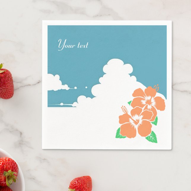 Servilleta De Papel Tropical Hibiscus Summer Wedding  (Subido por el creador)