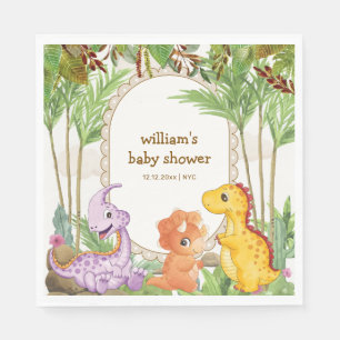 Servilleta De Papel Tropical Jungle jurásico Dinosaurio Baby Shower
