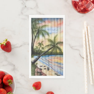 SERVILLETA DE PAPEL TROPICAL PALM TREES BEACH BLINDS