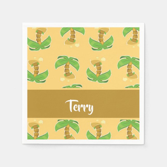 Servilleta De Papel Tropical palm trees pattern (Anverso)