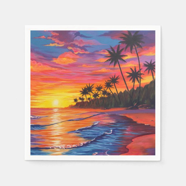 Servilleta De Papel Tropical Sunset Napkins (Anverso)